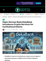 Major German Bank DekaBank Introduces Crypto Services for Institutional Clients