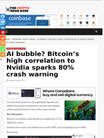 AI bubble? Bitcoin's high correlation to Nvidia sparks 80% crash warning - The Crypto News Wire