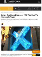 Italy’s Top Bank Discloses XRP Position Via Grayscale Trust - DailyCoin