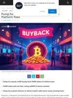 Pump.fun Buys Back 3B PUMP Tokens with Platform Fees | Live Bitcoin News
