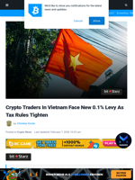 Crypto Traders In Vietnam Face New 0.1% Levy As Tax Rules Tighten