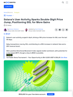Solana's User Activity Surge Positions SOL for Continued Gains