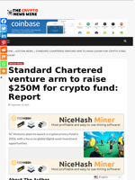 Standard Chartered venture arm to raise $250M for crypto fund: Report - The Crypto News Wire