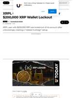 XRPL Code Update Proposed After $200,000 XRP Wallet Lockout - U.Today