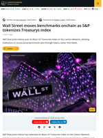 S&P Tokenizes Treasury Index On Canton Network