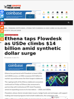 Ethena taps Flowdesk as USDe climbs $14 billion amid synthetic dollar surge - The Crypto News Wire