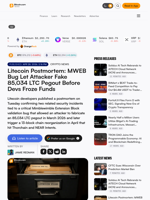 Litecoin Postmortem: MWEB Bug Let Attacker Fake 85,034 LTC Pegout Before Devs Froze Funds