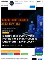 Blazpay Best 1000x Crypto Presale – Can It Outperform TRON in 2025?