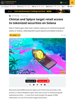 Solana RWAs Expand Beyond Institutions Via Chintai-Splyce Partnership