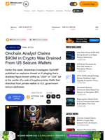 Onchain Analyst Claims $90M in Crypto Was Drained From US Seizure Wallets – News Bytes Bitcoin News