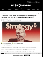 Coinbase Explains MicroStrategy’s Bitcoin Pattern and Price Impact