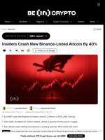 Insiders Crash New Binance-Listed Altcoin By 40%