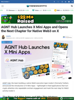 AGNT Hub Launches X Mini Apps and Opens the Next Chapter for Native Web3 on X