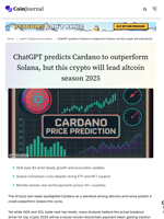 ChatGPT predicts Cardano to outperform Solana, but this crypto will lead altcoin season 2025 - CoinJournal