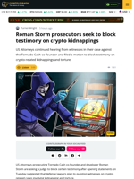 Roman Storm Prosecutors Seek To Block Testimony On Crypto Kidnappings
