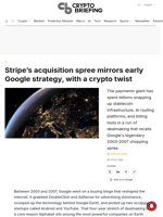 Stripe's acquisition spree mirrors early Google strategy, with a crypto twist