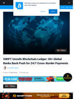 SWIFT Unveils Blockchain Ledger: 30+ Global Banks Partner Up