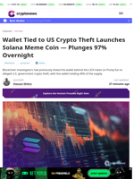 Wallet Linked to US Crypto Theft Launches LICK, Plunges 97%