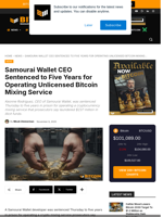 Samourai Wallet CEO Sentenced To 5 Years For Bitcoin Mixing