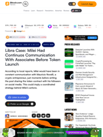 Libra Case: Milei Had Continuos Communication With Associates Before Token Launch – Crypto News Bitcoin News