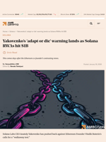 Yakovenko’s ‘adapt or die’ warning lands as Solana RWAs hit $1B - AMBCrypto