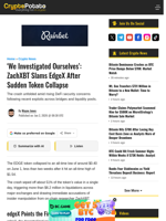 'We Investigated Ourselves': ZachXBT Slams EdgeX After Sudden Token Collapse