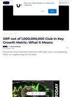 XRP out of 1,000,000,000 Club in Key Growth Metric: What It Means - U.Today