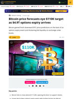 Bitcoin Price Targets Include a Return to Take $110,000 Liquidity