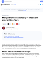 Morgan Stanley launches spot bitcoin ETF amid shifting flows: Guest Post by COINTURK NEWS | CoinMarketCap