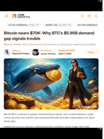 Bitcoin nears $70K: Why BTC's $5.95B demand gap signals trouble - AMBCrypto