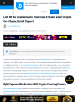 List Of 16 Blockchains That Can Freeze Your Crypto On-Chain; Bybit Report | Bitcoinist.com