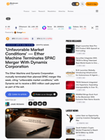 'Unfavorable Market Conditions' — Ether Machine Terminates SPAC Merger With Dynamix Corporation – Crypto News Bitcoin News
