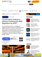 Central Bank of Brazil to Advance Institutional VASP Regulation by 2027 – Crypto News Bitcoin News
