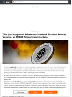 This Just Happened: Ethereum Overtook Bitcoin's Futures Volumes as SUBBD Token Stands to Gain - Brave New Coin
