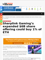 Sharplink Gaming’s expanded $6B share offering could buy 1% of ETH - The Crypto News Wire