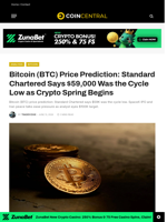 Bitcoin (BTC) Price Prediction: Standard Chartered Says $59,000 Was the Cycle Low as Crypto Spring Begins - CoinCentral