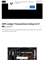 XRP Ledger Transactions Going to 0? - U.Today