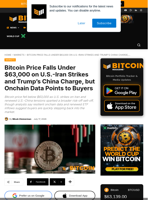 Bitcoin Price Falls Under $63, Onchain Data Points To Buyers