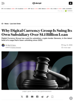 Why Digital Currency Group Is Suing Its Own Subsidiary Over $1.1 Billion Loan - Decrypt