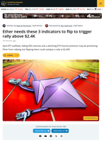 Ether Rallies Fail To Break The $2.4K Level: Here’s Why