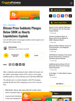 Bitcoin Price Suddenly Plunges Below $88K as Hourly Liquidations Explode