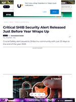 Critical SHIB Security Alert Released Just Before Year Wraps Up - U.Today