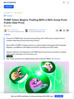 PUMP Launches On Major Exchanges With a 50% Price Jump