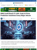 BNB Could Reach $1,600: Ozak AI Price Prediction Outshines Every Major Altcoin