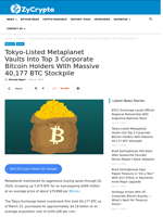 Tokyo-Listed Metaplanet Vaults Into Top 3 Corporate Bitcoin Holders With Massive 40,177 BTC Stockpile ⋆ ZyCrypto