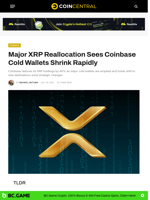 Major XRP Reallocation Sees Coinbase Cold Wallets Shrink Rapidly - CoinCentral