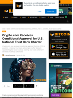 Crypto.com Receives Conditional Approval For U.S. National Trust Bank Charter