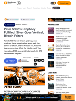 Peter Schiff's Prophecy Fulfilled: Silver Goes Vertical, Bitcoin Falters – Market Updates Bitcoin News
