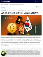 Upbit & Bithumb to Delist Loopring ($LRC)