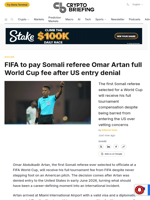 FIFA to pay Somali referee Omar Artan full World Cup fee after US entry denial